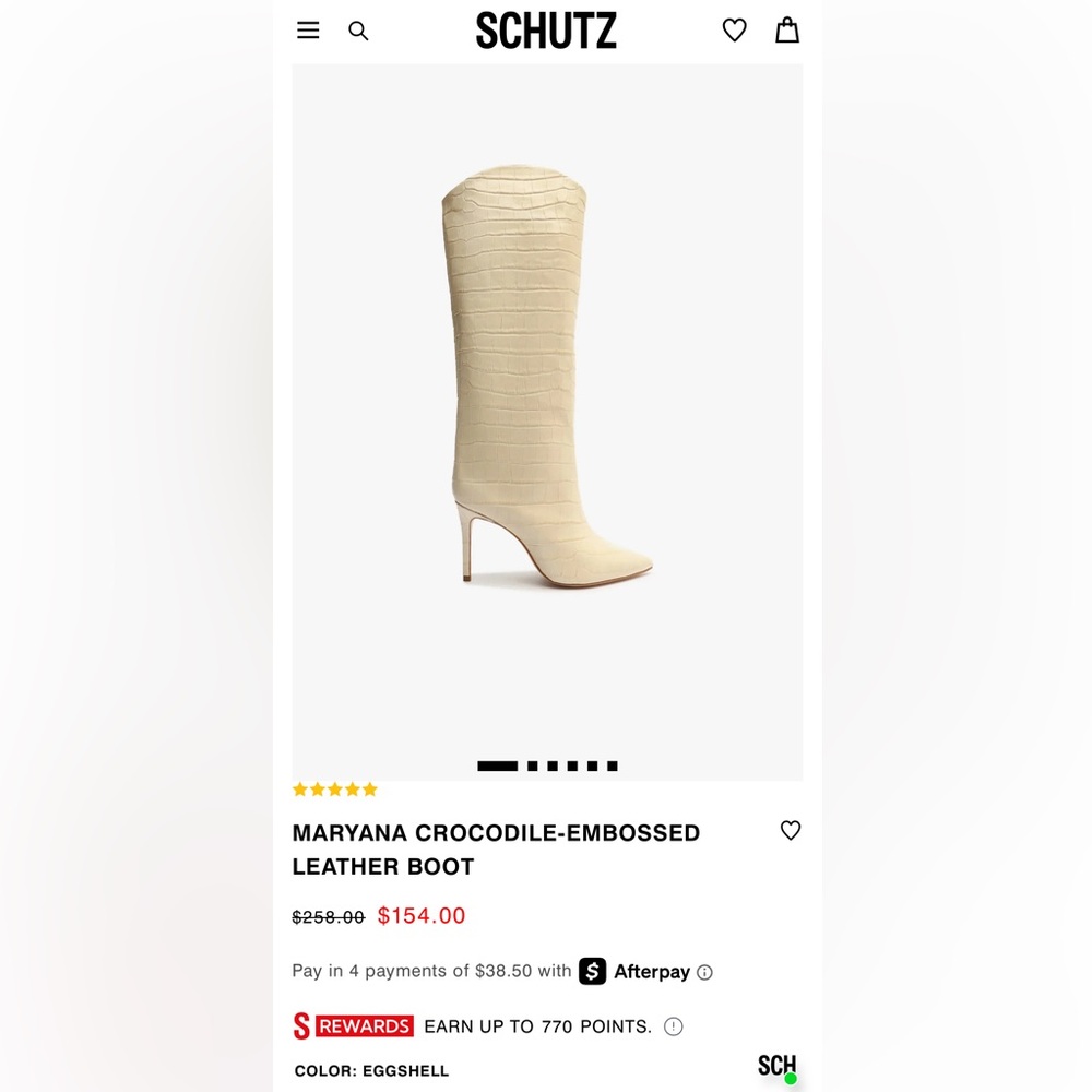 Schutz Maryana Crocodile-Embossed Leather Boots